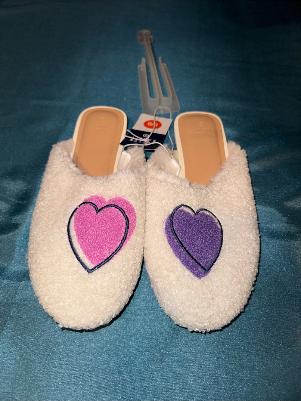 Roller Rabbit x Target Disco Hearts Fuzzy Slippers NWT Size 5/6